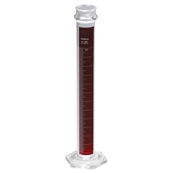 Chemglass Life Sciences Cylinder, 25mL, Red Stripe, Reinforcement Bead,