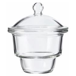 Chemglass Life Sciences Dessiccator, 150mm I.D., 2.4L, Small Knob Top, 140mm Plate Dia, Complete