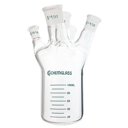 Chemglass Life Sciences&nbsp;Reaction Vessel, 100mL, One-Piece, 5-Neck, Equivalent to Mettler Easymax Part # 51161786