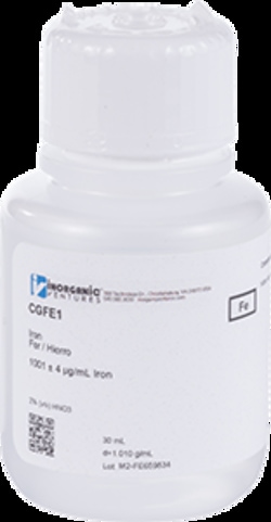 Inorganic Ventures 1000µg/mL IRON 30mL, Quantity: Each of 1