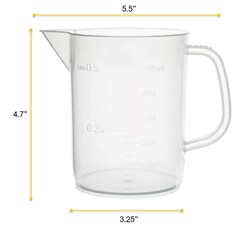 Eisco&trade;&nbsp;Polypropylene Measuring Jug, Short Form Euro Design