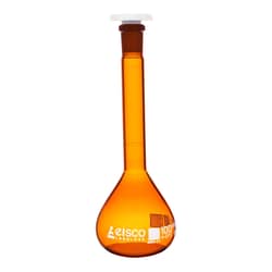 Eisco Labs Amber Volumetric Flask with Polyethylene Stopper and QR Code 100 mL | Buy Online | Eisco Labs | Fisher Scientific