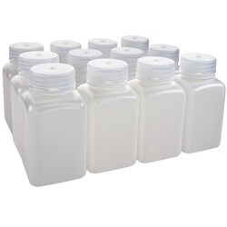 Eisco Labs Sterile Square HDPE Reagent Bottles with Wide Mouth Polypropylene Caps 175 mL | Buy Online | Eisco Labs | Fisher Scientific