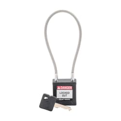 Brady™ Velocity™ 8 in. Compact Cable Lockout Padlocks, Keyed Different