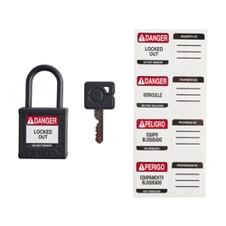 Brady&trade;&nbsp;Velocity Nylon Padlock 1 in. Pla Shkl  KD 6/Pk.