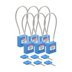 Brady™ Velocity™ 8 in. Compact Cable Lockout Padlocks, Keyed Alike