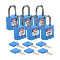 Brady Velocity Nylon Padlock 1 in. Alum Shkl KD 6/PK Green | Buy Online | Brady&trade; | Fisher Scientific
