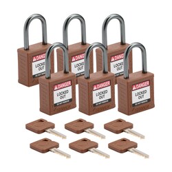 Brady Velocity Nylon Padlock 1 in. Alum Shkl KD 6/PK Green | Buy Online | Brady&trade; | Fisher Scientific