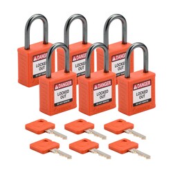 Brady Velocity Nylon Padlock 1 in. Alum Shkl KD 6/PK Green | Buy Online | Brady&trade; | Fisher Scientific