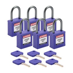 Brady Velocity Nylon Padlock 1 in. Alum Shkl KD 6/PK Green | Buy Online | Brady&trade; | Fisher Scientific