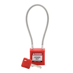 Brady&trade;&nbsp;Velocity&trade; 8 in. Compact Cable Lockout Padlocks, Keyed Different