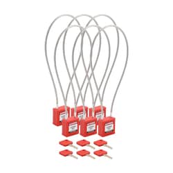 Brady&trade;&nbsp;Velocity&trade; 16 in. Compact Cable Lockout Padlocks, Keyed Alike