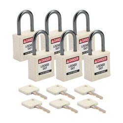 Brady Velocity Nylon Padlock 1 in. Alum Shkl KD 6/PK Green | Buy Online | Brady&trade; | Fisher Scientific
