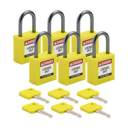 Brady Velocity Nylon Padlock 1 in. Alum Shkl KD 6/PK Green | Buy Online | Brady&trade; | Fisher Scientific