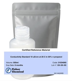 Fisherbrand&trade;&nbsp;Conductivity Standard 10 &mu;S/cm at 25 &deg;C in 30% n-propanol