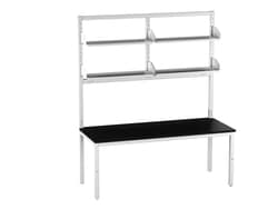Diversified Space&nbsp;Integra Bench with Phenolic Top, Adjustable Height, Duplex Outlets, and Configurable Shelves
