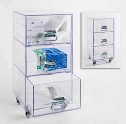 Poltex 3 Drawer Rolling Cart with Caster Kit