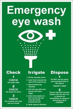 Safety First Aid&nbsp;Vinyl Eye Wash Sign