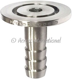 Across International KF25/NW25 Flange to 3/8" Hose Barb Adapter for Vacuum