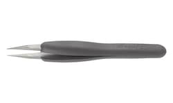 Electron Microscopy Sciences&nbsp;Dumont Ergonomic ESD Tweezers Style 00, Black Handle, 115 mm OAL, 0.45 mm Tip width