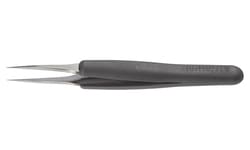 Electron Microscopy Sciences&nbsp;Dumont Ergonomic ESD Tweezers Style 2, Black Handle, 120 mm OAL, 0.34 mm Tip width