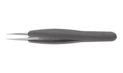 Electron Microscopy Sciences&nbsp;Dumont Ergonomic ESD Tweezers Style 3, Black Handle, 120 mm OAL, 0.17 mm Tip width