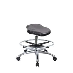 Fisherbrand&trade;&nbsp;Polyurethane ESD Ray Stool Chrome Medium Bench Height with Chrome Foot Ring and ESD Casters
