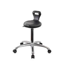 Fisherbrand&trade;&nbsp;Polyurethane ESD Serpent Stool Chrome Medium Bench Height with ESD Casters