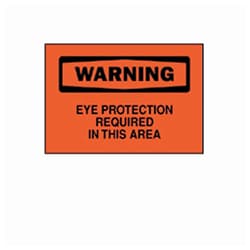 Brady Eye Protection Signs Sign: Warning - Eye Protection Required in this