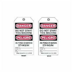 Brady&trade;&nbsp;Accident Prevention Tags with Same Fronts and Backs