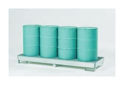 Denios Four-Drum Steel Spill Containment Pallet