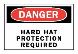 Brady™ <i>Danger: Hard Hat Protection Required</i> Signs