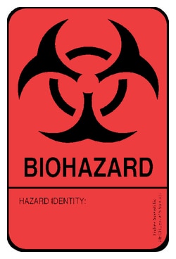 Fisherbrand™ Large Blank Writable <i>Biohazard Identity</i> Label