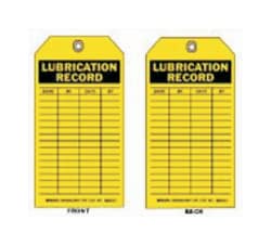 Brady™ Lubrication Record Inspection Tag