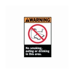 Brady™ ANSI Z535 Safety Signs (WARNING): No Smoking, Eating or Drinking In This Area