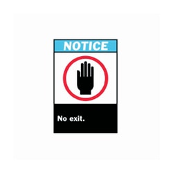 Brady ANSI Z535 Notice No Exit with Pictogram Sign Polyester | Buy Online | Brady&trade; | Fisher Scientific