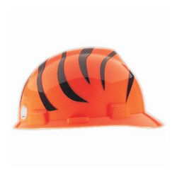 MSA NFL Logo V-Gard Caps - AFC Teams Cincinnati Bengals logo:Personal Protective