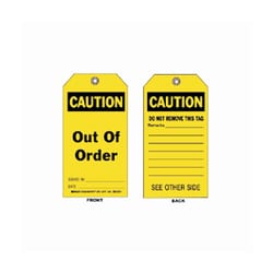 Brady Accident Prevention Tags with Different Fronts and Backs:Facility