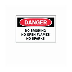 Brady Danger: No Smoking, No Open Flames, No Sparks Signs Aluminum; 35.5W