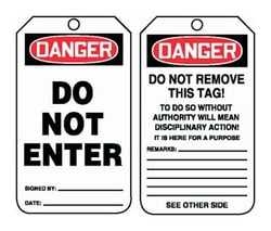 Accuform Signs Do Not Enter Tags