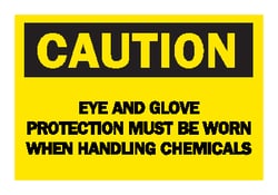 Brady™ <i>Caution: Eye and Glove Protection...</i> Signs
