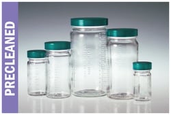 Qorpak&trade;&nbsp;Clear Graduated Medium Round Vials, Cleaned for Volatiles, Thermoset Caps