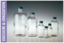 Qorpak™ Clear Boston Round Bottles, Vacuum and Ionized with Phenolic PolyCone Cap