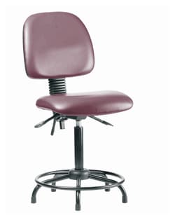 Fisherbrand&trade;&nbsp;Vinyl Chair - Medium Bench Height with Round Tube Base, Medium Back, Seat Tilt, and Stationary Glides in Grade B Vinyl