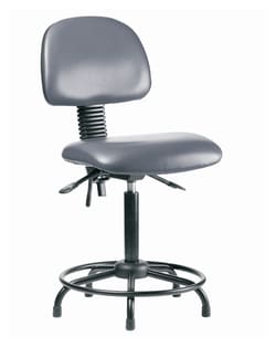 Fisherbrand&trade;&nbsp;Vinyl Chair - Medium Bench Height with Round Tube Base, Seat Tilt, and Stationary Glides in Grade B Vinyl
