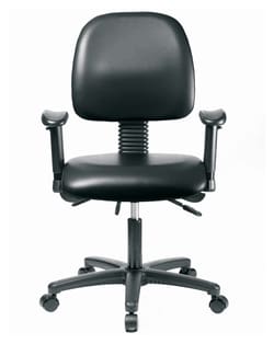 Fisherbrand&trade;&nbsp;Vinyl Chair - Desk Height with Medium Back, Adjustable Arms, and Casters in Grade B Vinyl