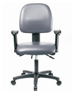 Fisherbrand&trade;&nbsp;Vinyl Chair - Desk Height with Medium Back, Adjustable Arms, and Casters in Grade B Vinyl