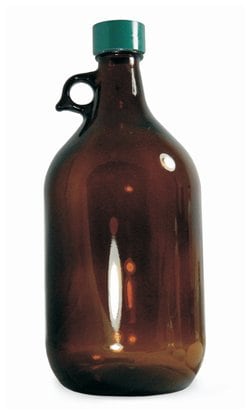 Qorpak™ Amber Glass Jug, Vacuum and Ionized with Thermoset F217 and PTFE Cap