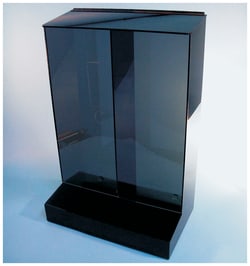 S-Curve™ X-Large Glove Two-Compartment Dispenser with Open Tray for Access