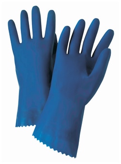 West Chester Unsupported 52L100 Blue Latex Chemical Resistant Gloves